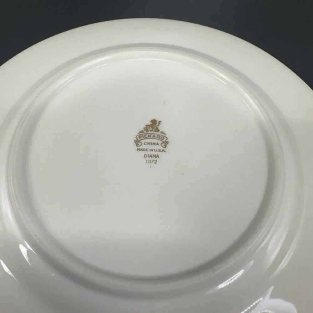 Pickard Fine Porcelain Diana Dish Plate 8in Plates‎ Dishes USA Green Ivory Set2